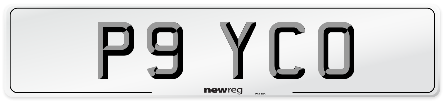 P9 YCO Number Plate from New Reg